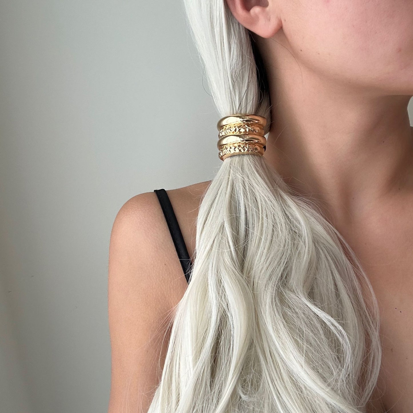Minimalist Elegant Gold Plated Alloy Hair Tie