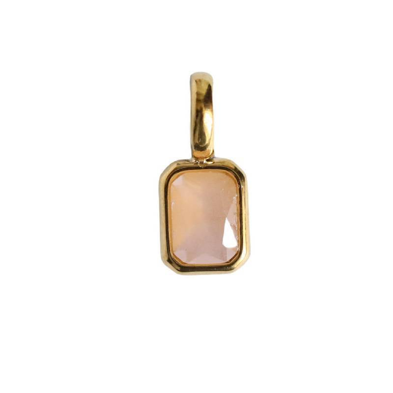 Minimalist Square Geometric Stainless Steel PVD Gold Plated Charm Bar Necklace for Unisex