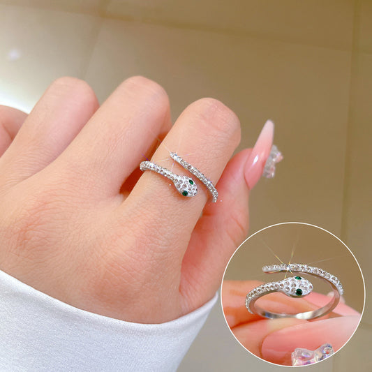 Snake Shape Titanium Steel Polished Minimalist Ring for Unisex