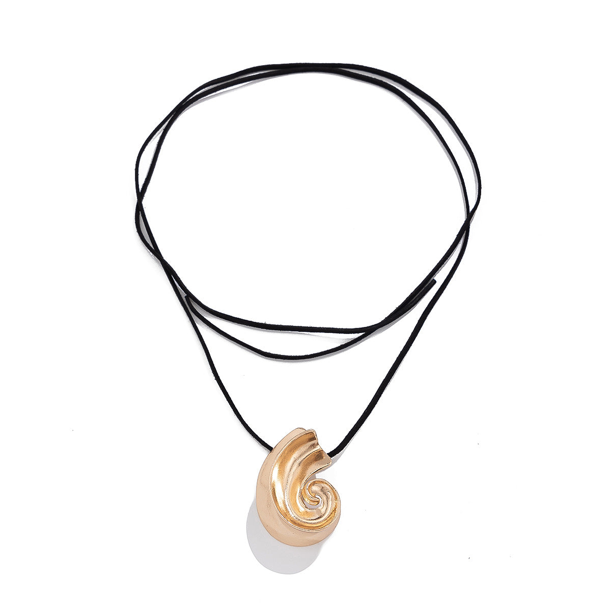 Collar con colgante de hilo metálico geométrico estilo punk con borla y detalles de lazo para mujer