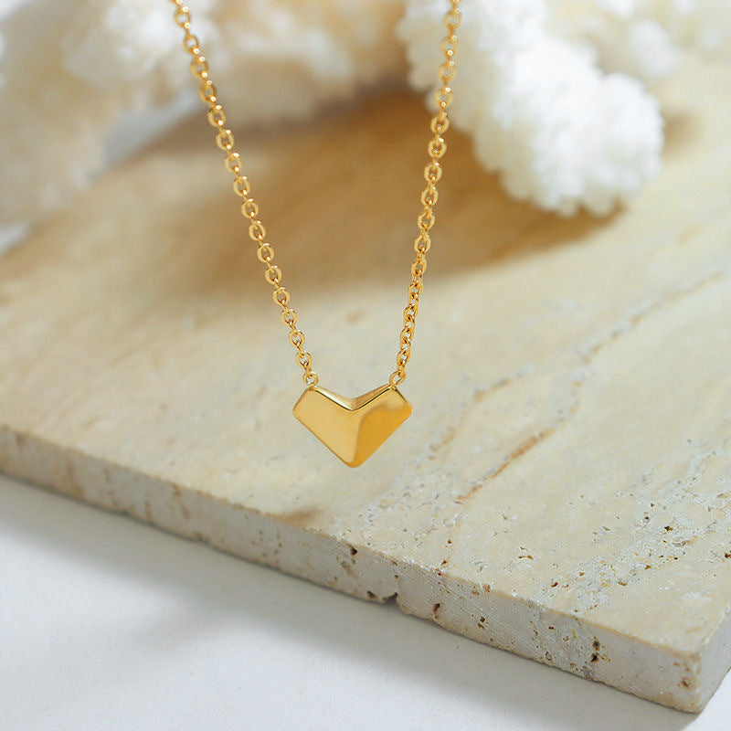 Minimalist Heart Titanium Steel Plated Necklace for Women