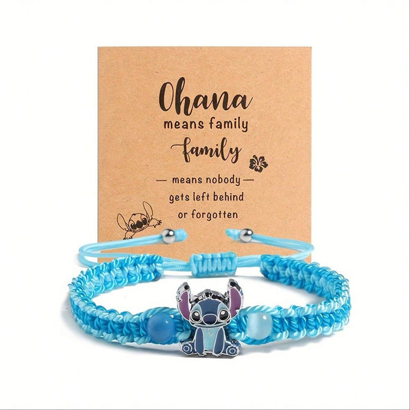 Bracciale Artigianale per Bambini con Ciondolo a Stella in Lega Ispirato al Cartone Animato della Principessa Anna