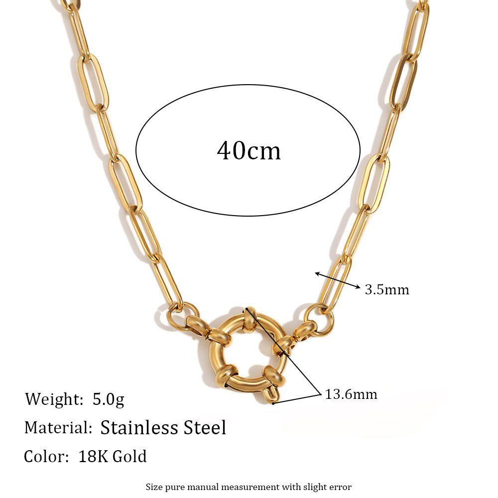 Geometric Brass Plated Necklace Unisex
