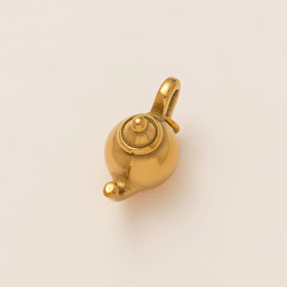 Vintage 18K Gold Plated Stainless Steel DIY Charm Bar Cross Crown Roman Numeral Dice Airplane Shoe Accessories
