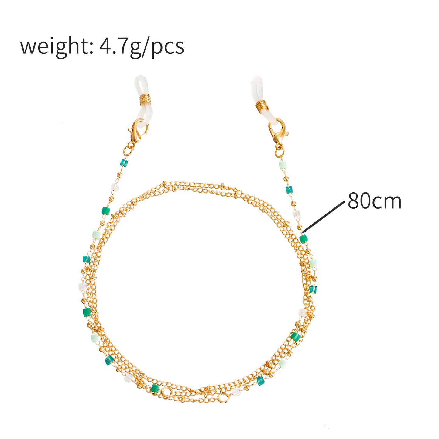 Fashion Colorful Crystal Inlaid Alloy Glasses Chain Mask Holder