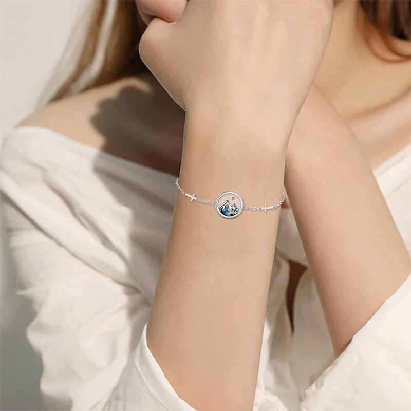 Minimalist Geometric Pendant Necklace for Women Stainless Steel Chain with Titanium Steel Charm and Electroplated Finish