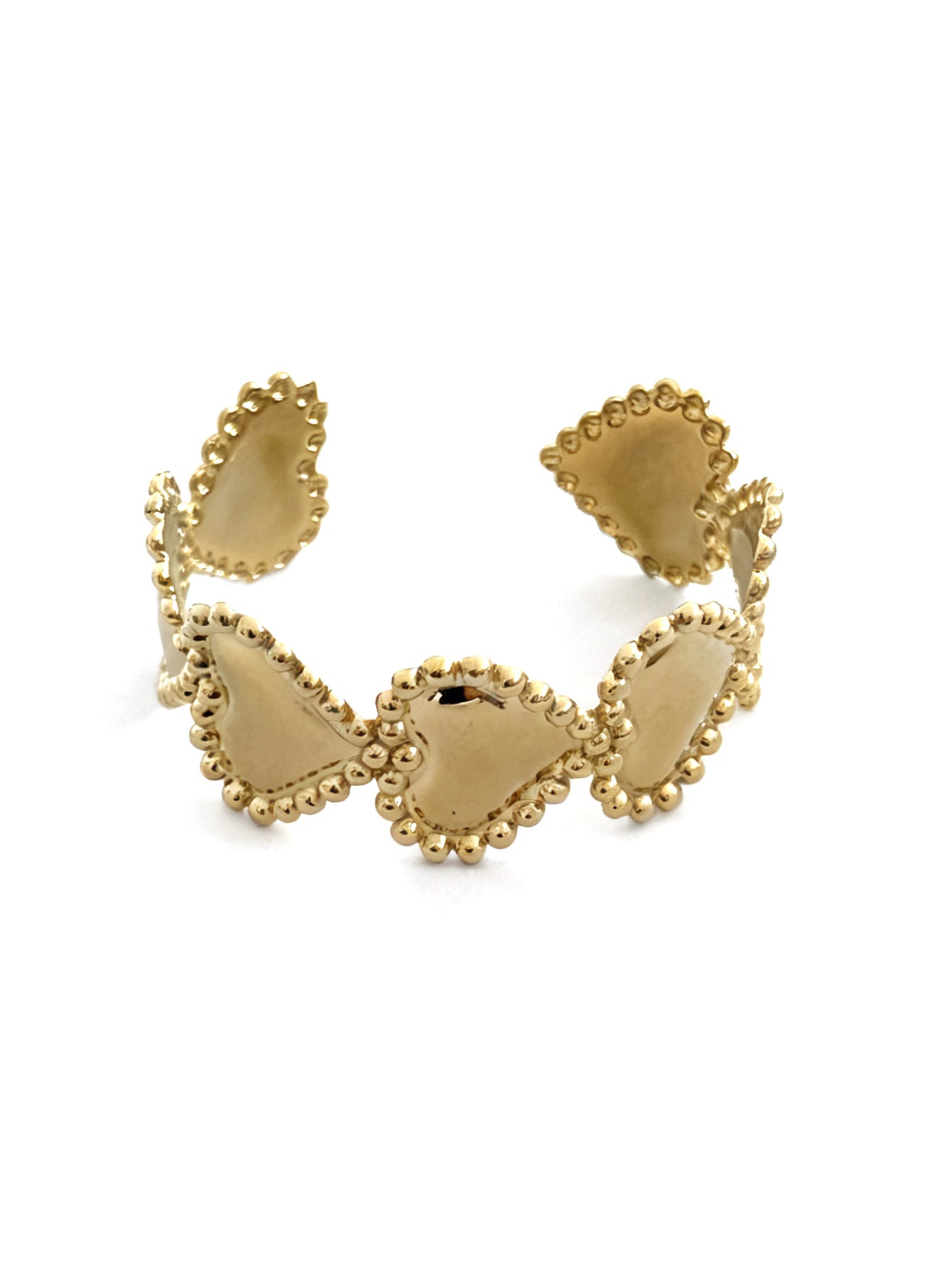 Fashion Stainless Steel Plated Starfish Heart Cuff Bracelet for Women