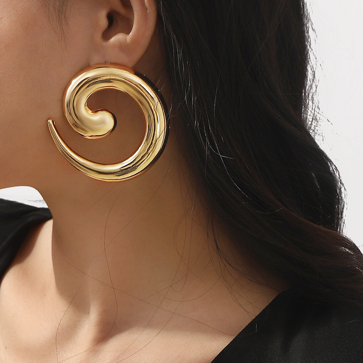 Pendientes de moda geométricos para mujer con acabado metálico galvanizado