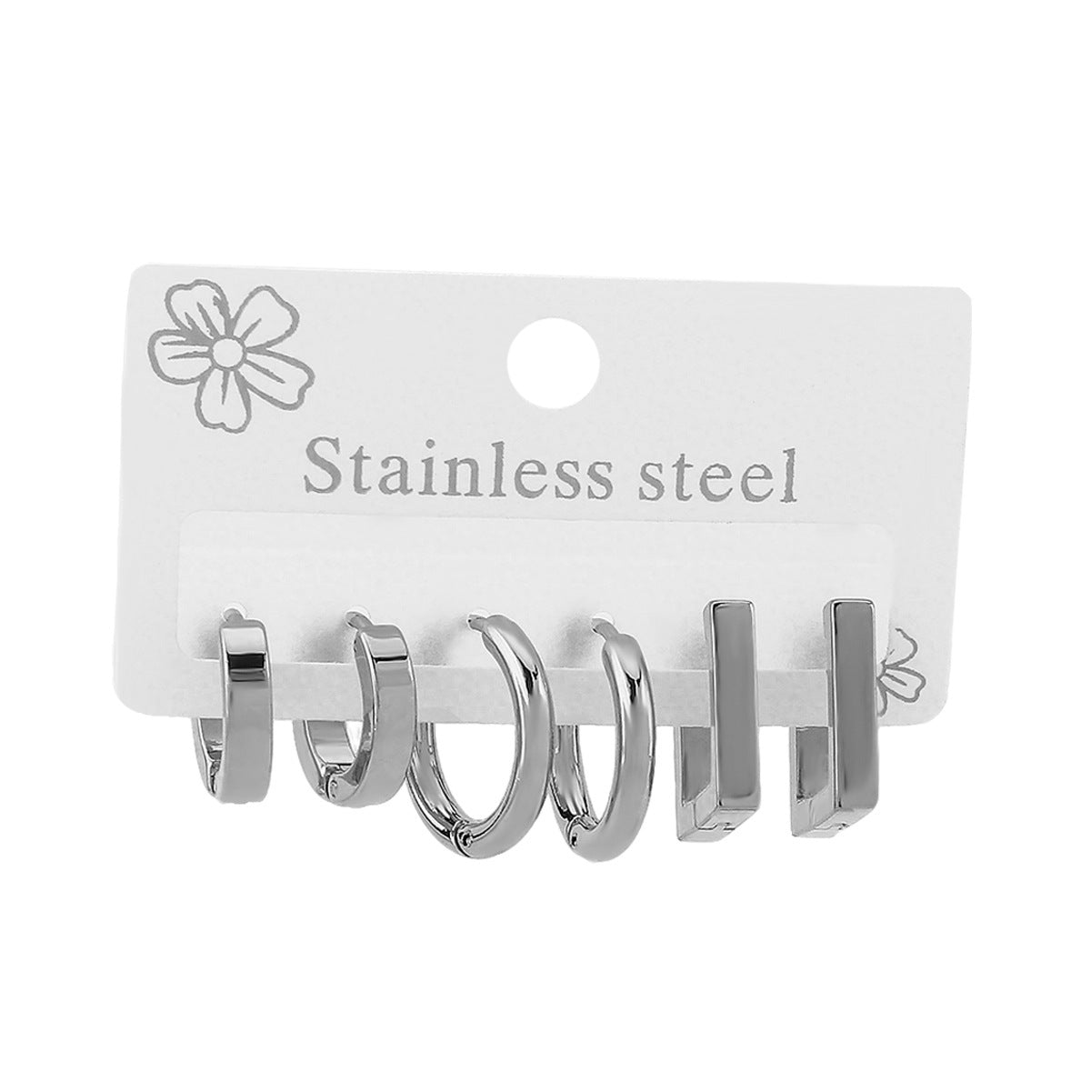 Minimalist Stainless Steel Star-Shaped Geometric Stud Earrings with Plating Finish