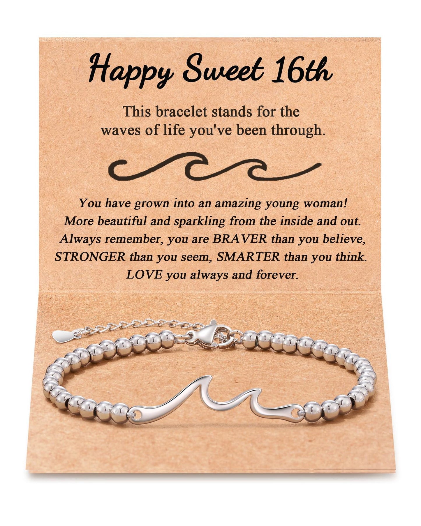 Personalized Wave Pattern Stainless Steel Bracelet Unisex Handmade Chain Bangle