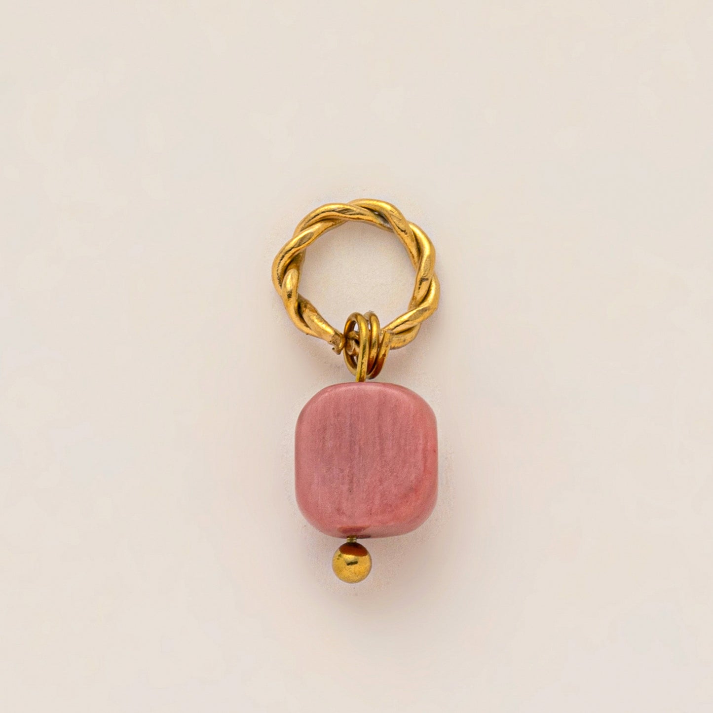 Vintage 18K Gold Plated Stainless Steel Round Pendant with December Birthstone DIY Charm Bar PVD Necklace