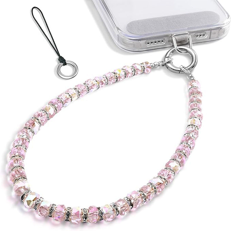 Luxury Business Round Geometric Pearl Crystal Keychain Pendant