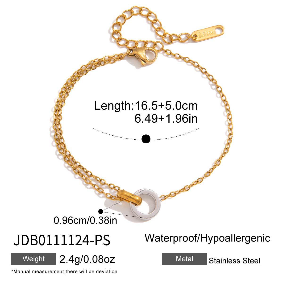 Elegant Round Geometric Stainless Steel and Titanium Steel Plated Necklace and Bracelet Set for Women with Cable Chain