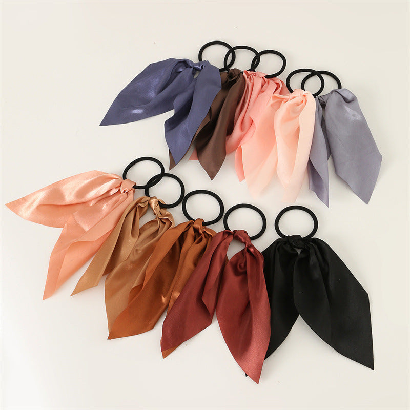 Elastici per Capelli Minimalisti in Raso con Piccoli Fiocchi Set da 10 Pezzi per Bambini