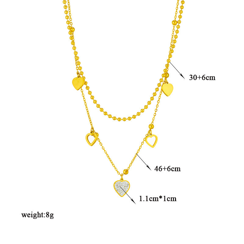 Collar Minimalista de Acero de Titanio Geométrico con Acabado Chapado para Mujer, Cadena para Clavícula para Llevar en Capas