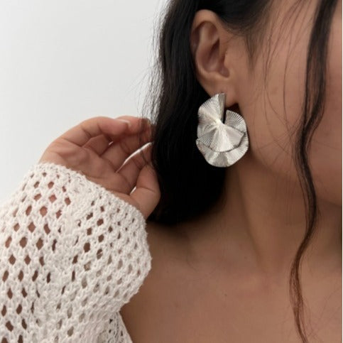Twisted Design Asymmetric Plated Alloy Earrings for Women