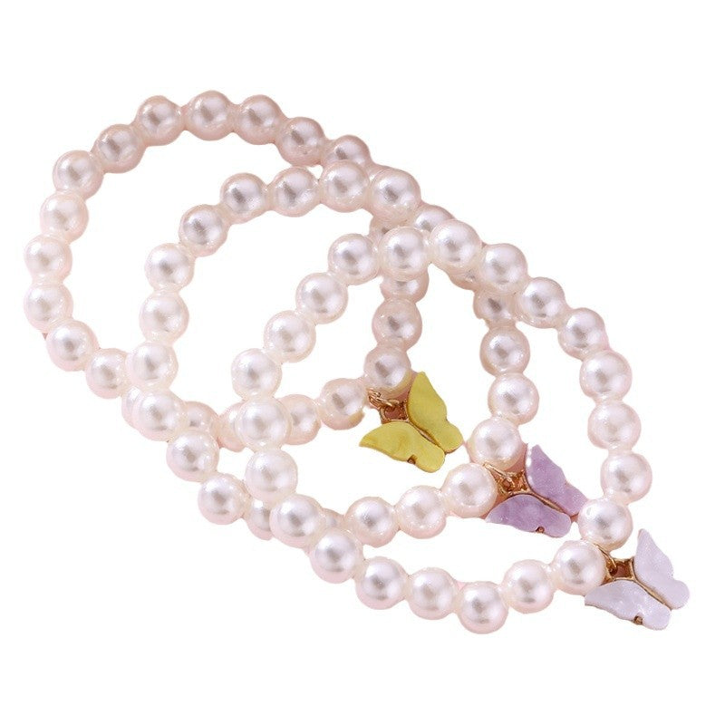 Set di Braccialetti Carini per Bambini con Ciondoli a Forma di Farfalla di Perla, Margherita, Cuore e Unicorno per Bambine dai 6 ai 10 Anni
