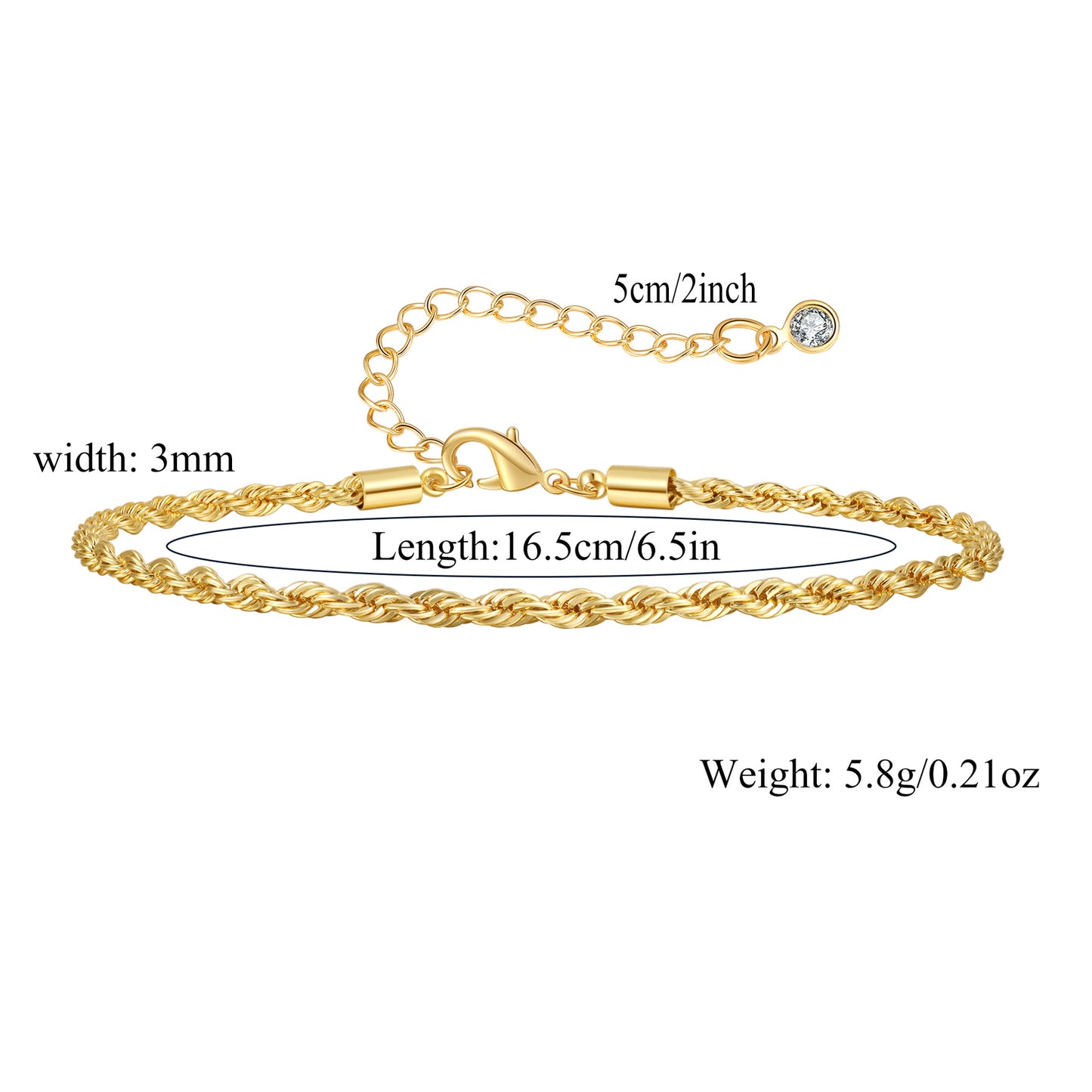 Geometric Round Gold Plated Brass Cuban Link Paperclip Snake Chain Bracelet Set Unisex