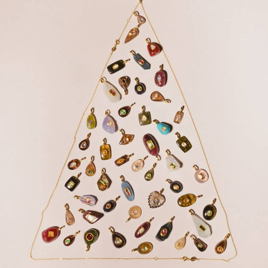 Colorful Birthstone Cubic Zirconia Round Square Glass Gold Plated DIY Charm Bar Pendant