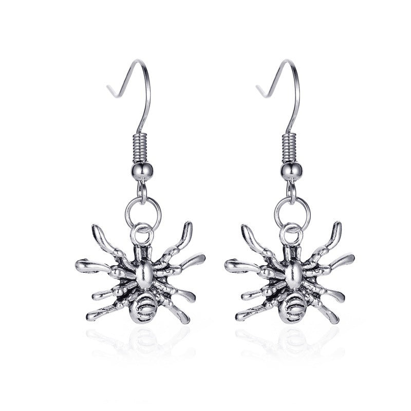 Pendientes de aleación con diseño de calabaza y calavera, estilo punk, chapados en oro, para mujer, temáticos de Halloween
