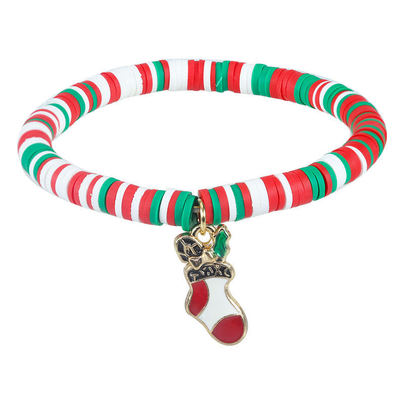 Christmas Letter Alloy Charm Bar Bracelet Unisex DIY Handmade