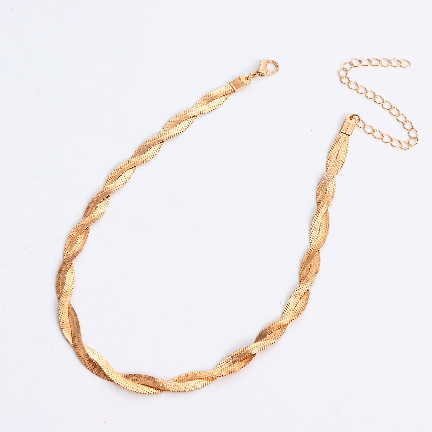 Minimalist Geometric Double-Layer Snake Chain Necklace for Women Alloy Plated Jewelry