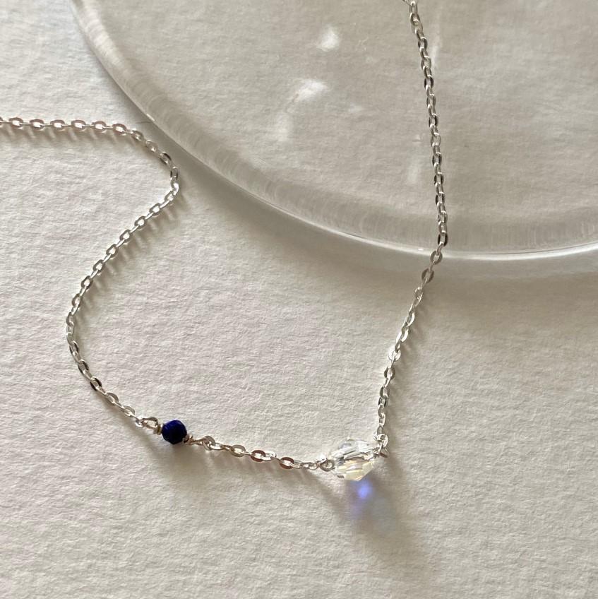 Collar con Colgante Geométrico Minimalista de Plata de Ley 925 con Baño de Oro y Detalles de Circonita en Cadena de Eslabones