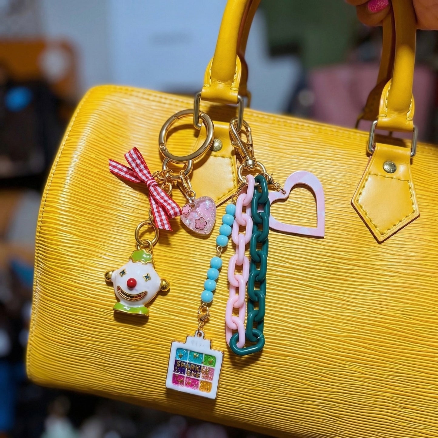 Casual Striped Floral Printed Brass Charm Bar for Women