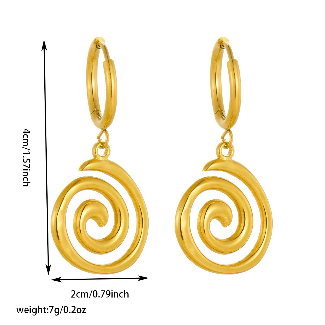 Minimalist Gold Plated Round Geometric Stainless Steel Earrings for Women