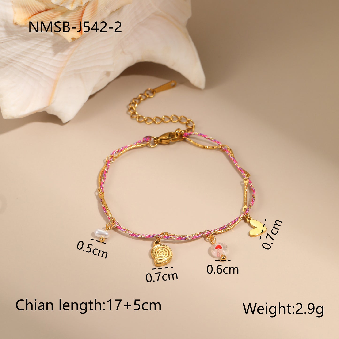 Fashionable Ocean-Themed Starfish Pendant Braided Titanium Steel Bracelet for Women with Geometric Design and Plated Finish