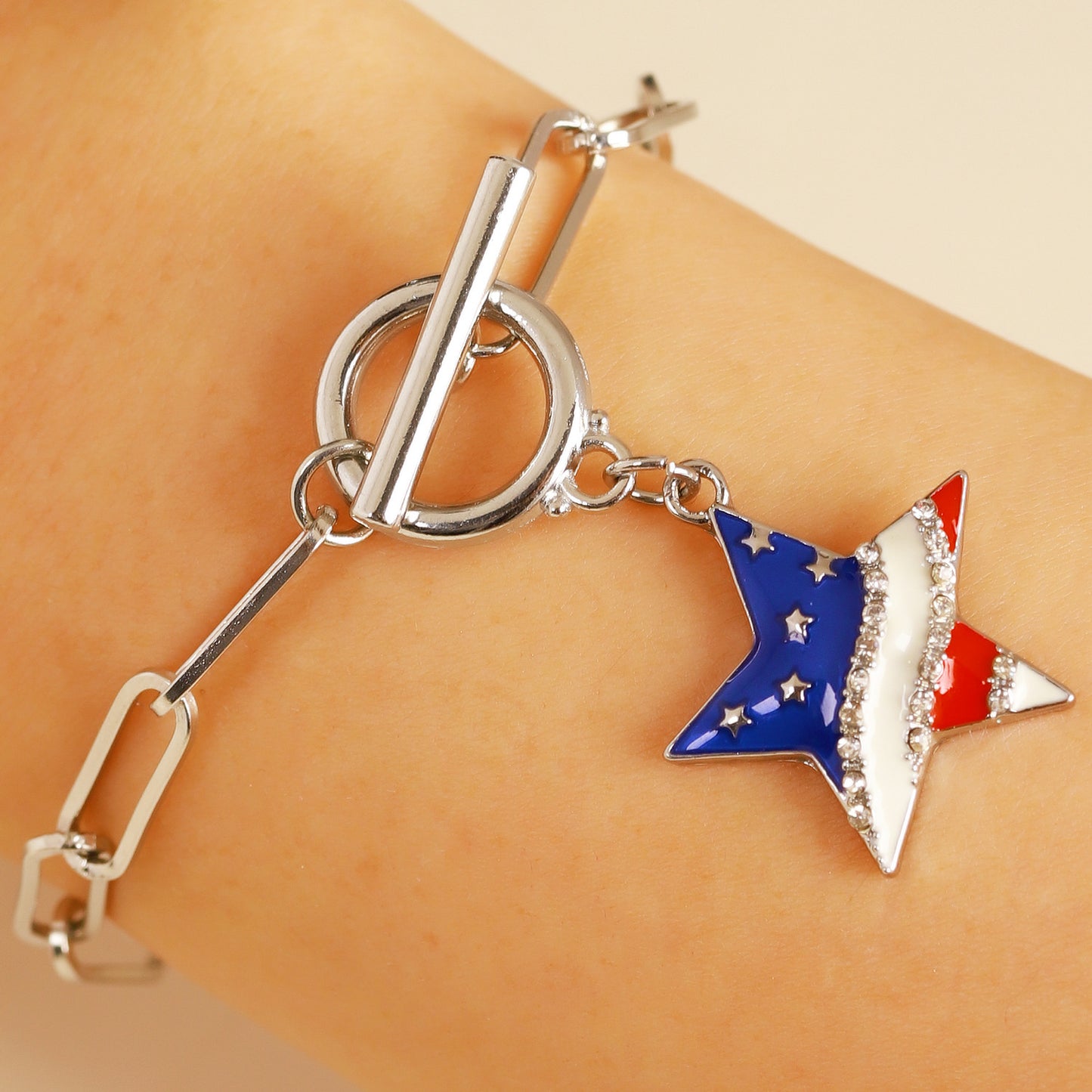 Minimalist Rhinestone Inlaid Star Heart Pendant Alloy Plated Necklace Set for Women