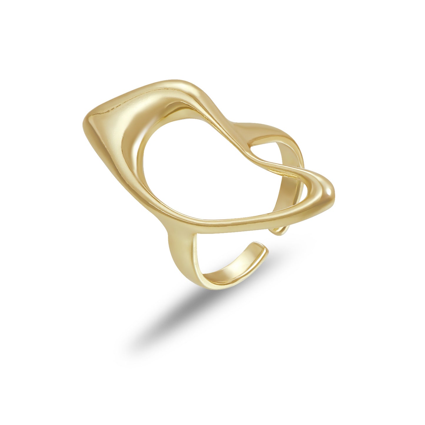 Minimalist Geometric Adjustable Open Ring for Women in Plated Metal