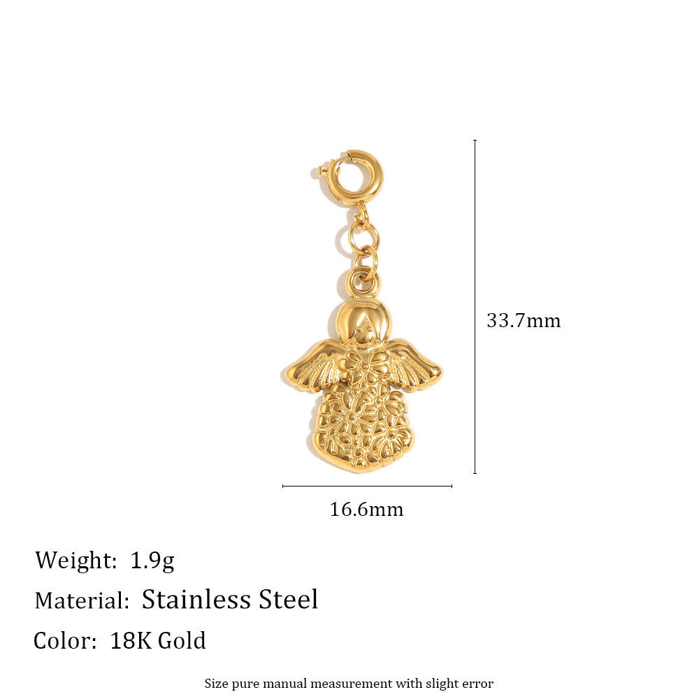 18K Gold Plated Stainless Steel Animal Charm Bar Pendant