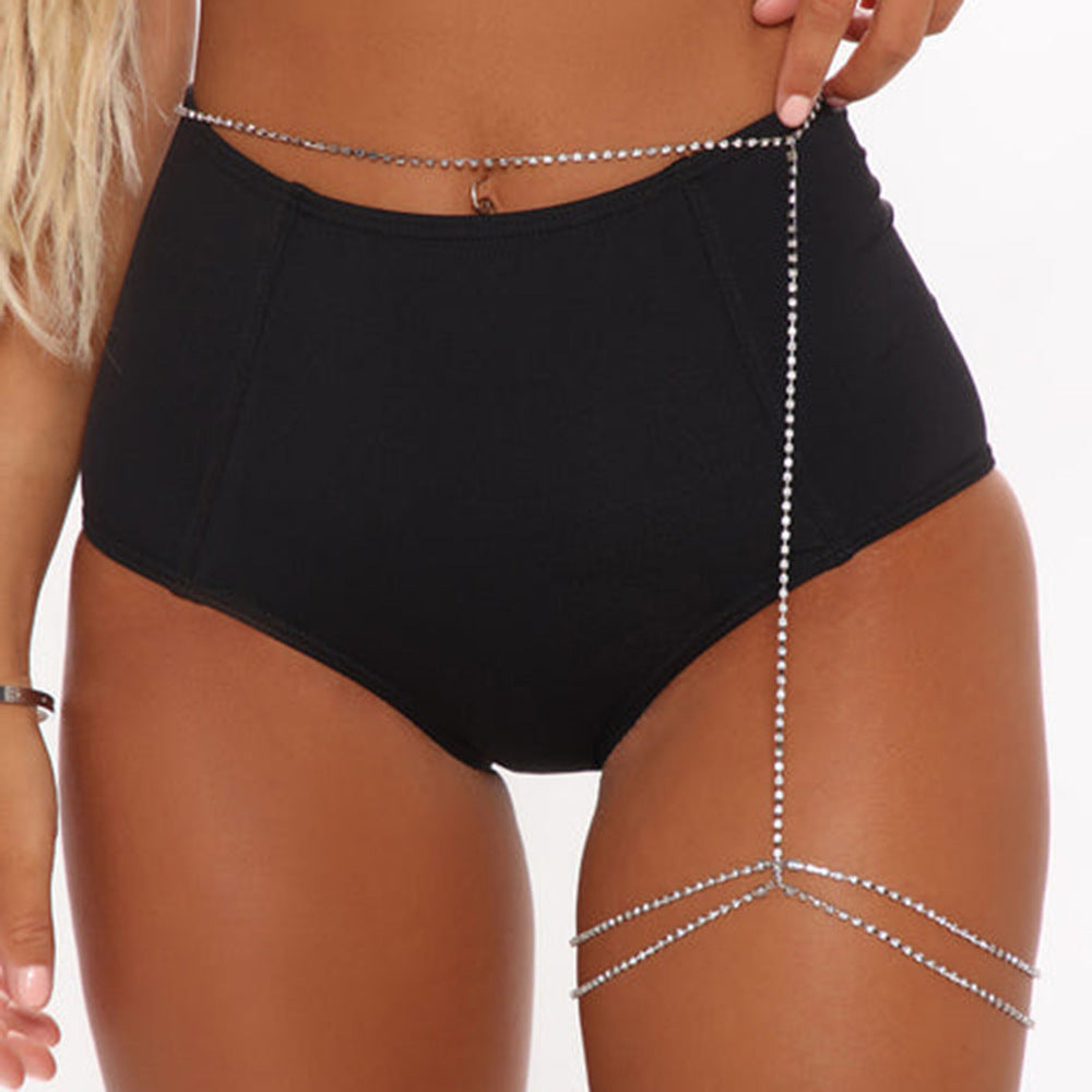 Tobillera de Moda Geométrica con Dije de Doble Corazón e Incrustaciones de Pedrería para Mujer