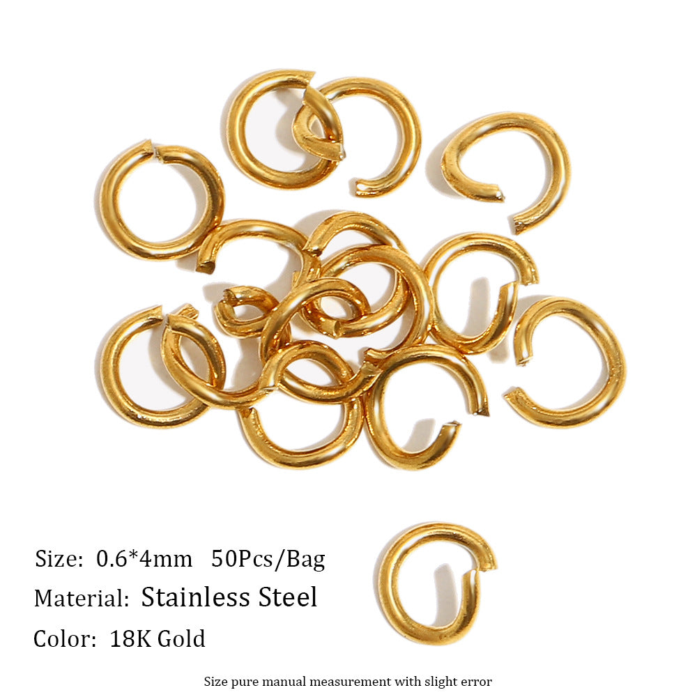 Minimalist Stainless Steel 18K Gold Plated Round DIY Charm Bar Findings