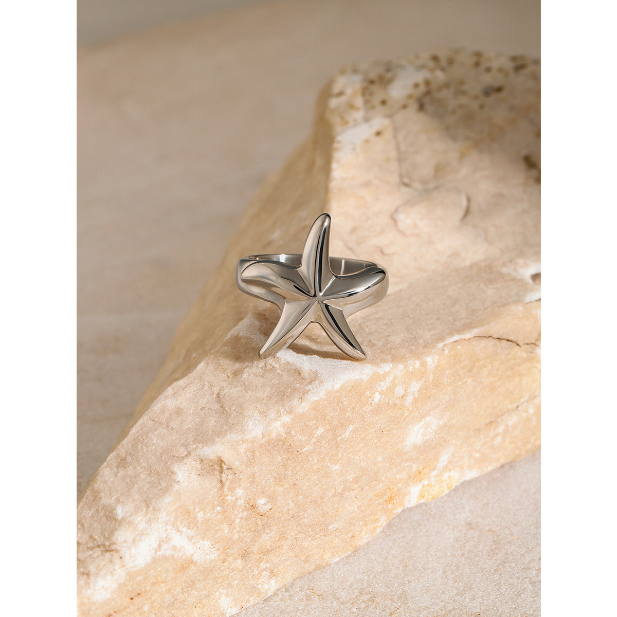 18K Gold Plated Stainless Steel Star Ring