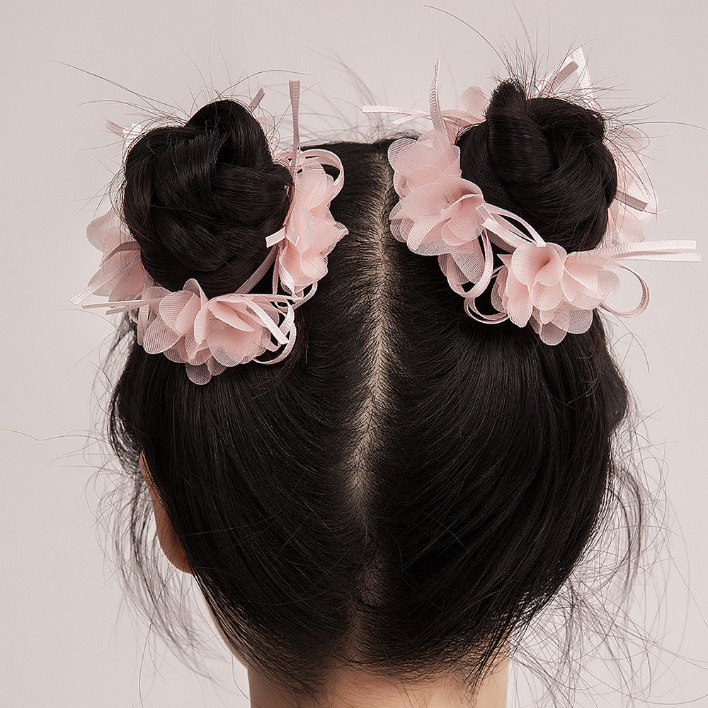 Sweet Children's Hair Tie with Bow Shape Fabric Hairband for Girls Princess Style Hair Accessory