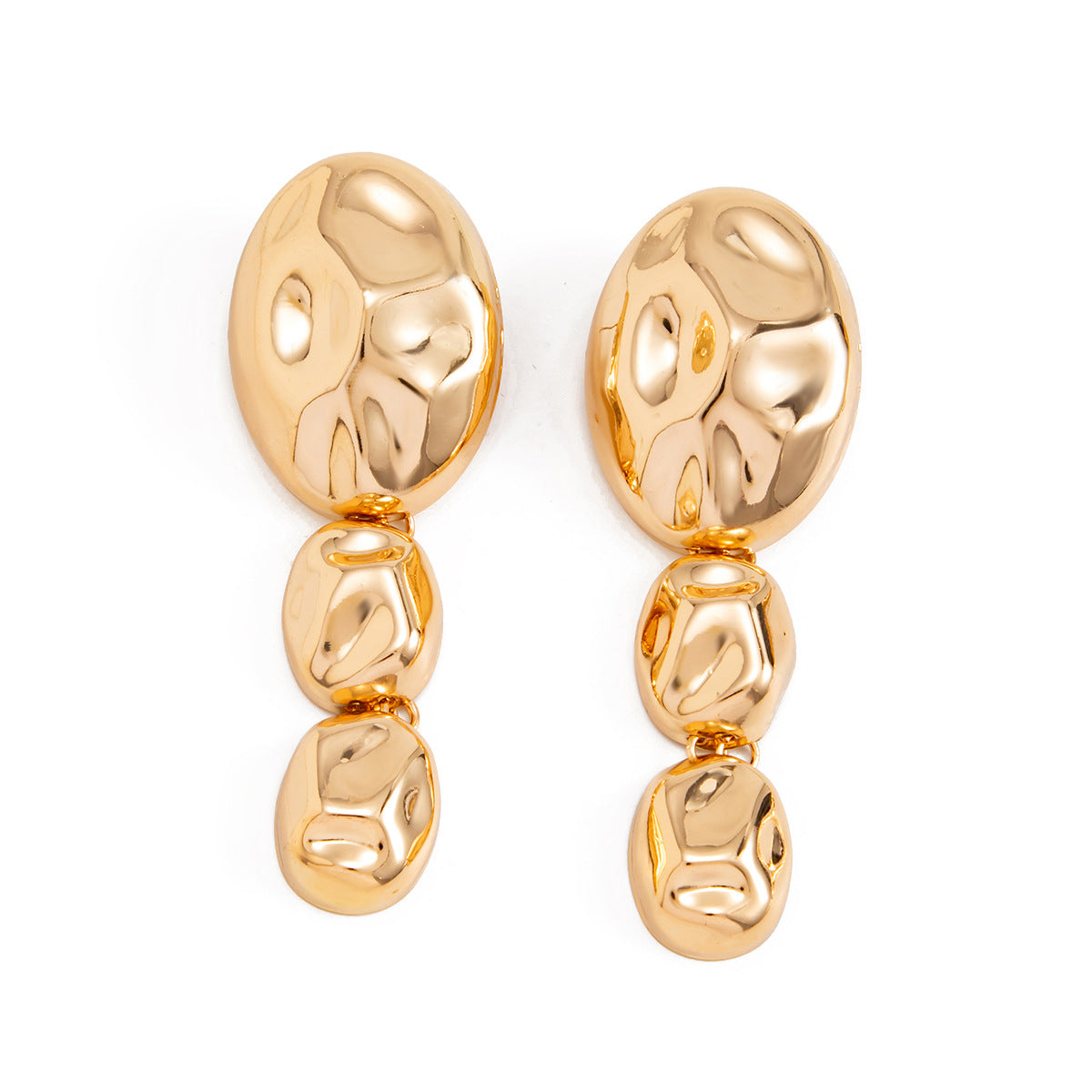 Geometric Irregular Oval Plated Iron Earrings for Women