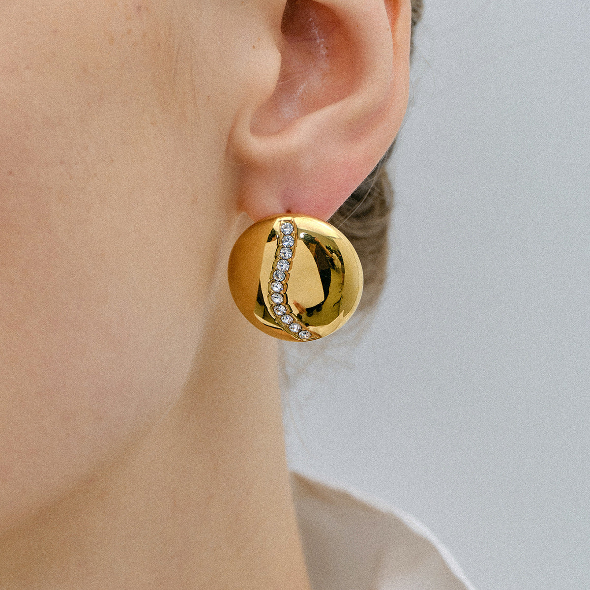 Elegant 18K Gold Plated Heart Stainless Steel Earrings