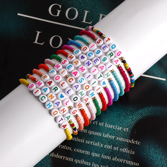 Set di bracciali da donna in stile geometrico con perle finte e finitura placcata