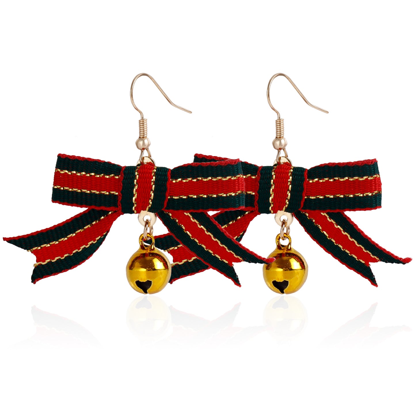 Geometric Christmas Earrings with Metallic Plated Finish for Holiday Festive Wear
