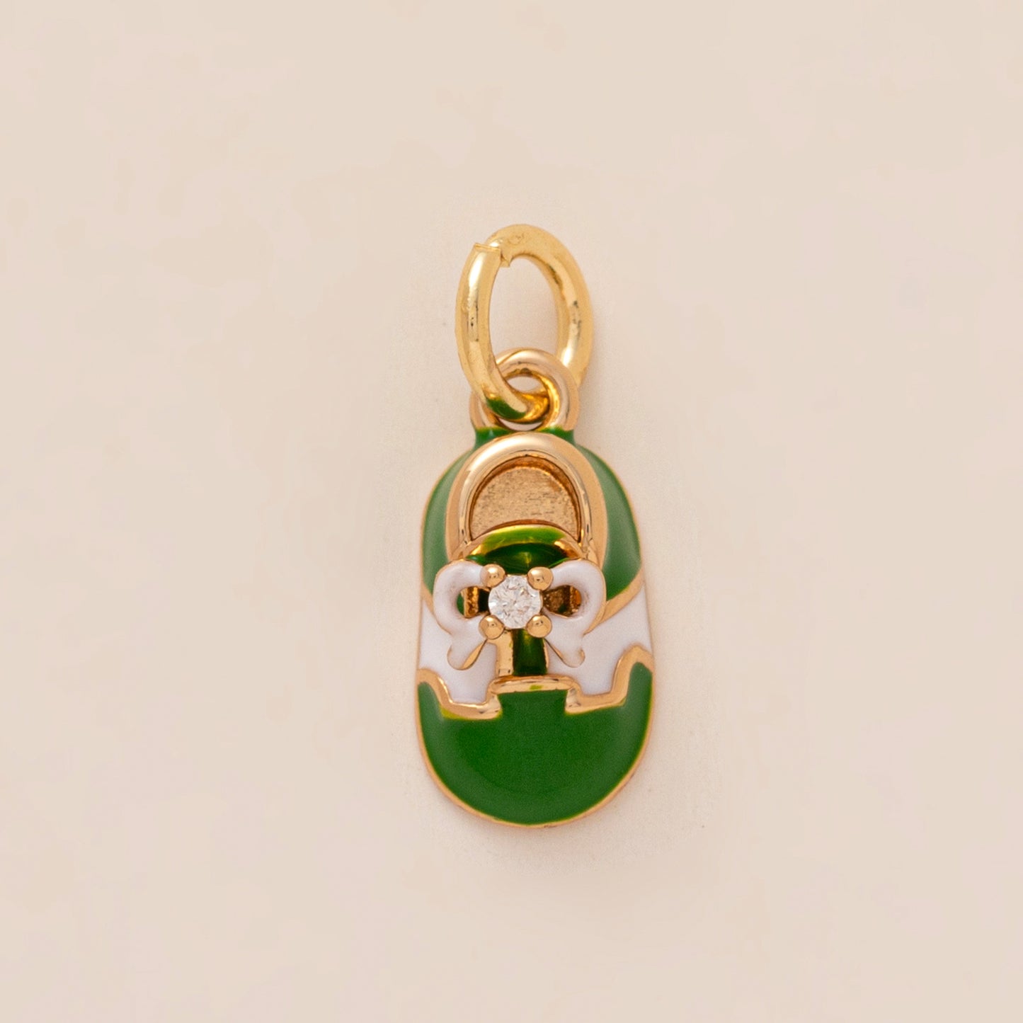 Vintage Gold Plated Brass Cartoon Clownfish Charm Bar on Ball Chain