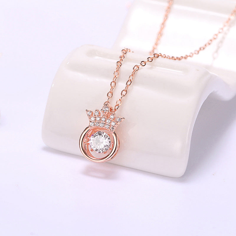 Collana Originale da Donna con Catena a Serpente in Acciaio al Titanio Geometrico e Intarsi in Strass