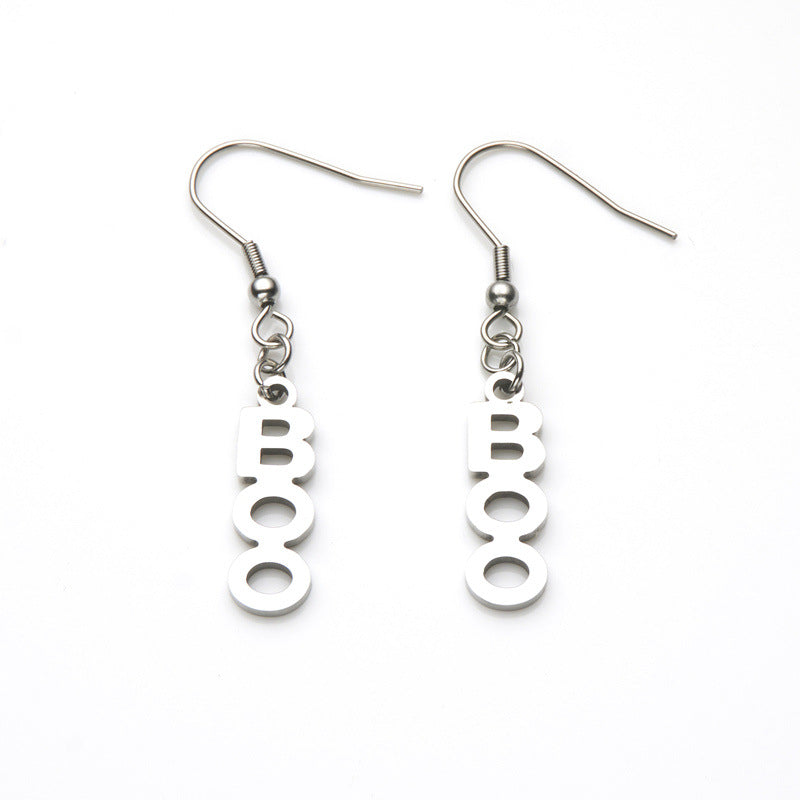 Orecchini in acciaio inossidabile geometrici stile naturale con finitura galvanizzata per donna, accessori per costume di Halloween