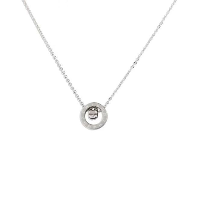 Collana Pendente Minimalista con Numeri Romani per Donne e Uomini in Acciaio Titanio con Placcatura in Oro, Delicata Catena per Clavicole