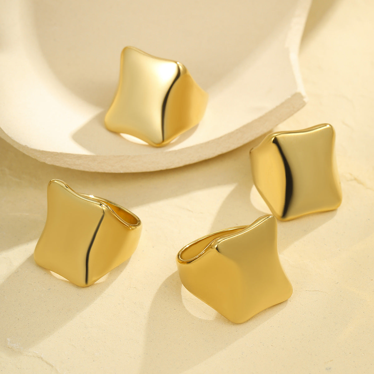 Minimalist Geometric Stainless Steel Ring for Women with Polished Finish and Clean Line Design