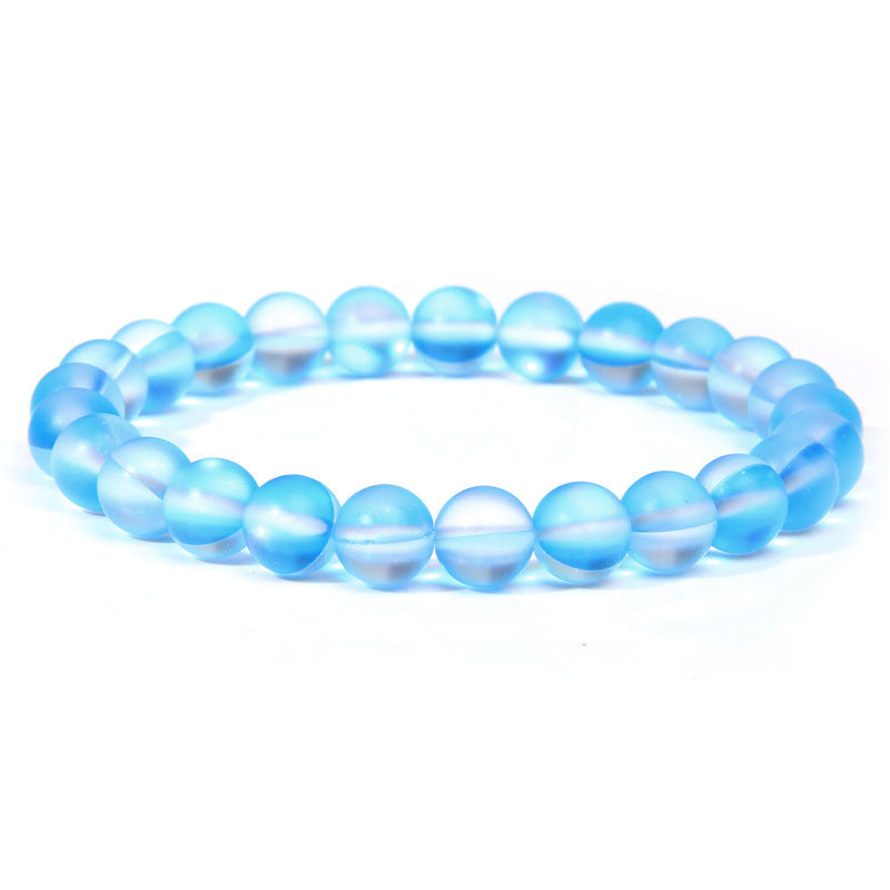 Natural Volcanic Stone and Agate Beaded Bracelet Geometric Round Unisex Fashion Jewelry