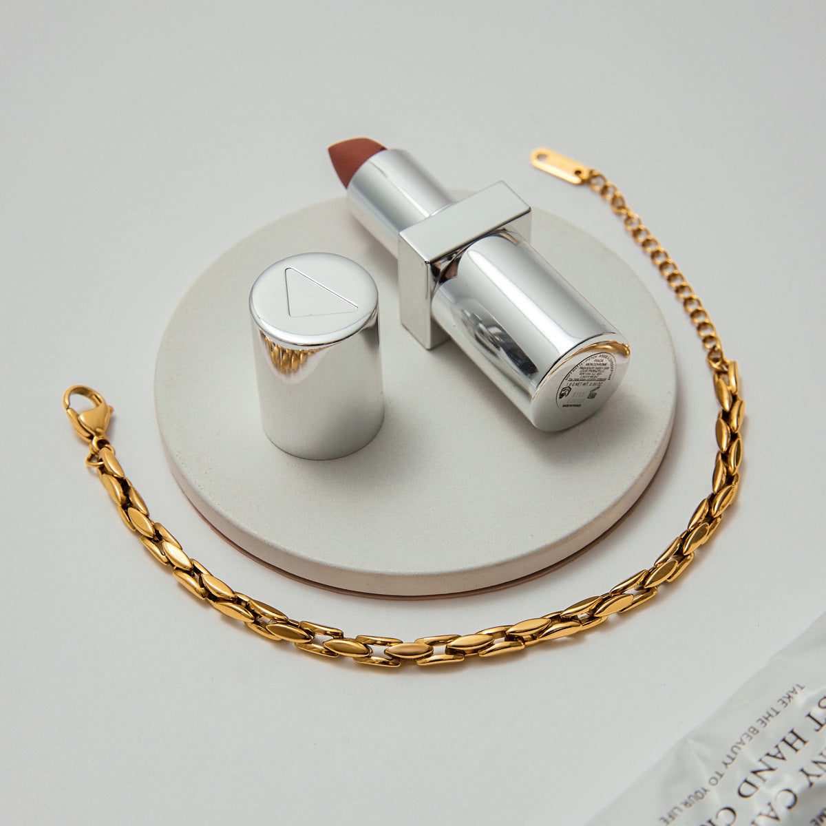 Elegant Minimalist Geometric 18K Gold Plated Stainless Steel Bracelet for Women