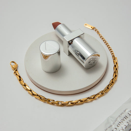 Elegant Minimalist Geometric 18K Gold Plated Stainless Steel Bracelet for Women