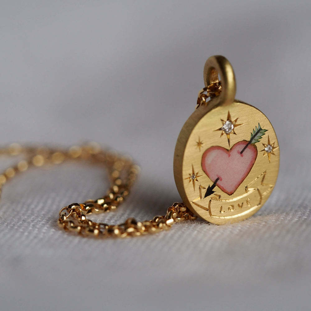 Personalized Floral Heart Pendant Necklace in Stainless Steel with Titanium Steel Pendant and Electroplated Finish